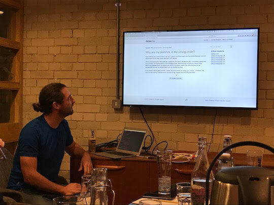 Chris R talking about GitHub commit ordering
