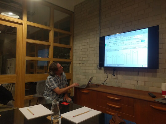 James talking about analysing a temperature log